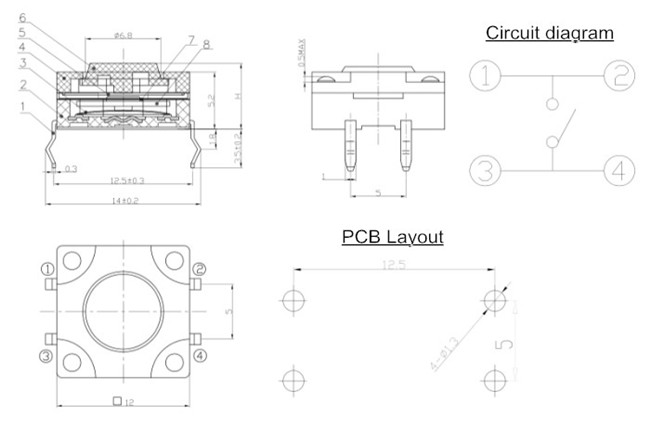 插片轻触开关 插片轻触开关