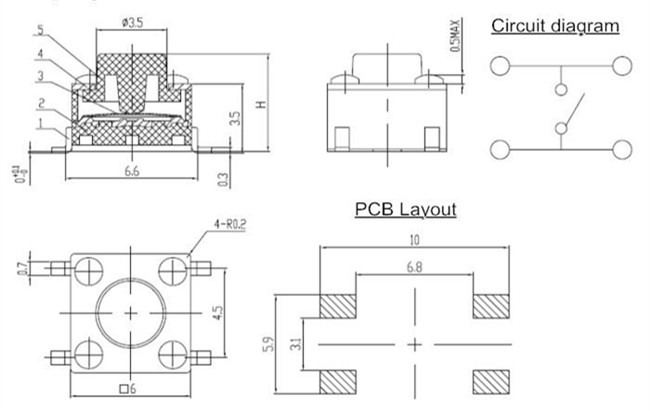 6x6轻触开关 6x6轻触开关