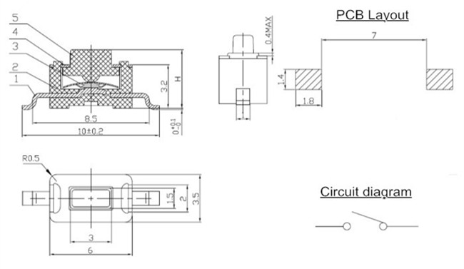3.5x6贴片轻触开关 3.5x6贴片轻触开关