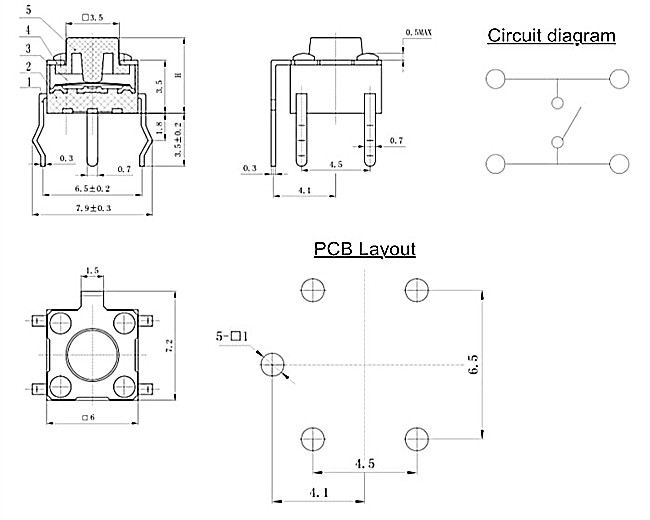 6x6轻触开关 6x6轻触开关