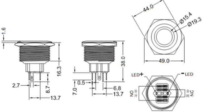 不锈钢按钮开关 不锈钢按钮开关